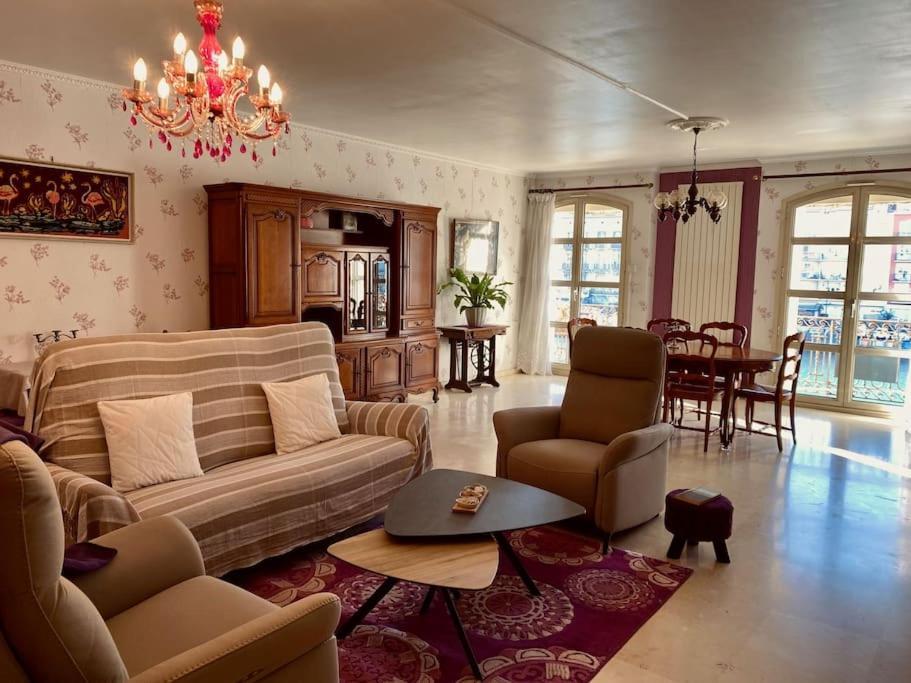 "Georgio" Grand Appartement Traversant Avec Vue Canal Et Parking Sète Exterior foto